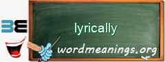 WordMeaning blackboard for lyrically